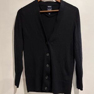 GAP Black 100% Merino Wool Long Lined Cardigan‎ Size S